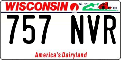 WI license plate 757NVR
