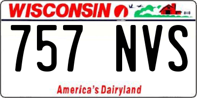 WI license plate 757NVS