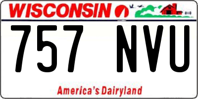WI license plate 757NVU