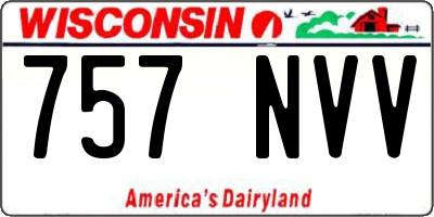 WI license plate 757NVV