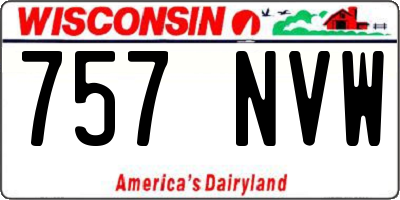 WI license plate 757NVW
