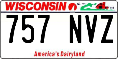 WI license plate 757NVZ
