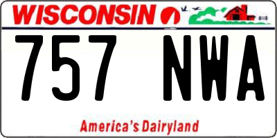 WI license plate 757NWA