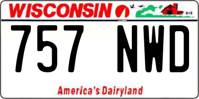 WI license plate 757NWD