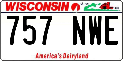 WI license plate 757NWE