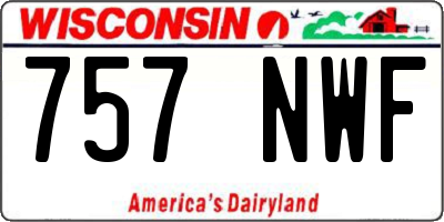 WI license plate 757NWF