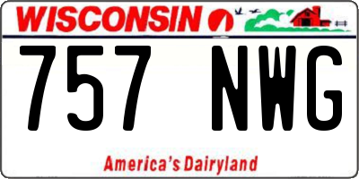 WI license plate 757NWG