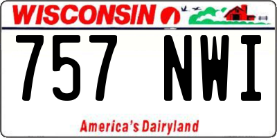 WI license plate 757NWI