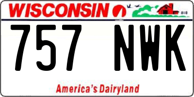 WI license plate 757NWK