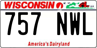 WI license plate 757NWL