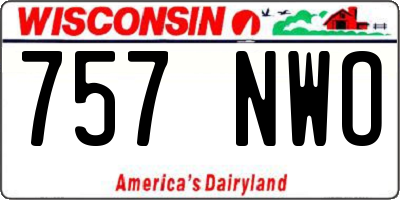 WI license plate 757NWO