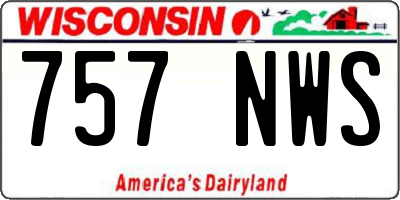WI license plate 757NWS