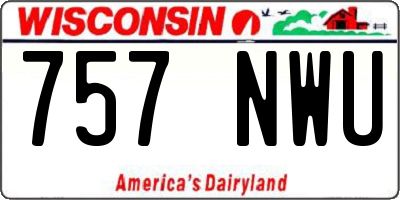 WI license plate 757NWU