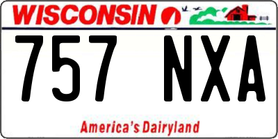 WI license plate 757NXA