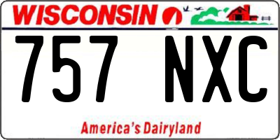 WI license plate 757NXC