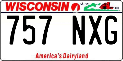 WI license plate 757NXG