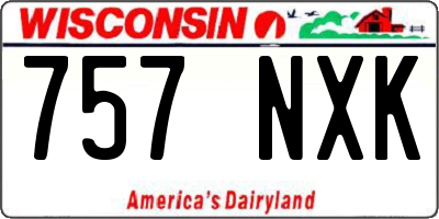 WI license plate 757NXK