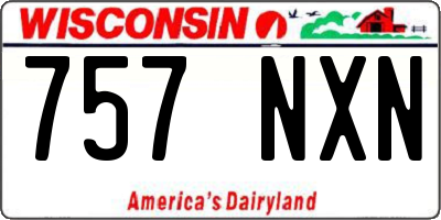 WI license plate 757NXN