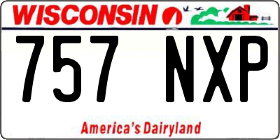 WI license plate 757NXP
