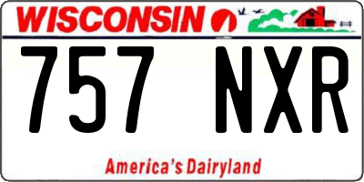 WI license plate 757NXR