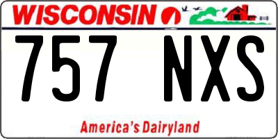 WI license plate 757NXS