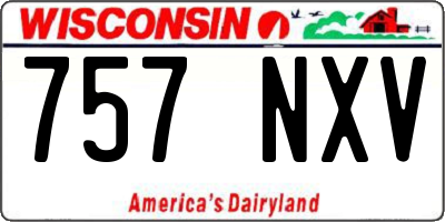 WI license plate 757NXV