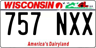 WI license plate 757NXX