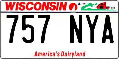 WI license plate 757NYA