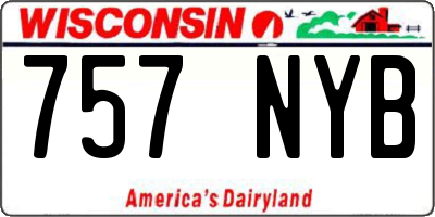 WI license plate 757NYB