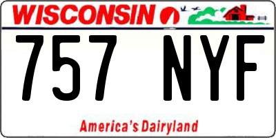 WI license plate 757NYF