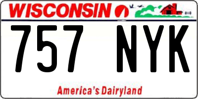 WI license plate 757NYK