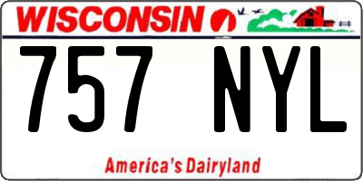 WI license plate 757NYL