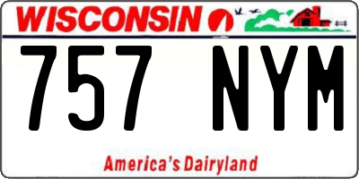 WI license plate 757NYM