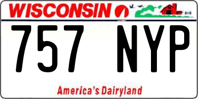 WI license plate 757NYP