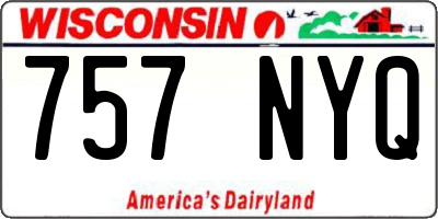 WI license plate 757NYQ