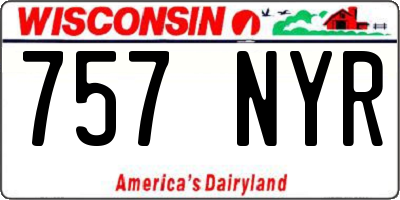 WI license plate 757NYR