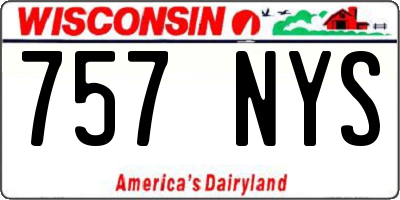 WI license plate 757NYS