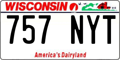WI license plate 757NYT