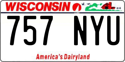 WI license plate 757NYU