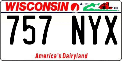 WI license plate 757NYX