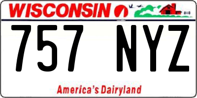WI license plate 757NYZ