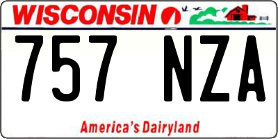 WI license plate 757NZA