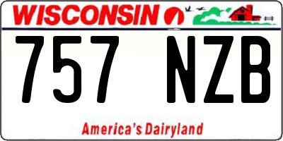WI license plate 757NZB