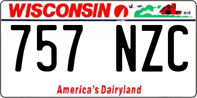 WI license plate 757NZC
