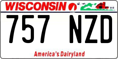 WI license plate 757NZD