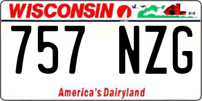 WI license plate 757NZG