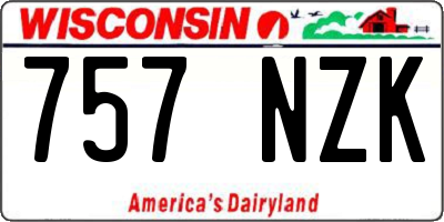 WI license plate 757NZK