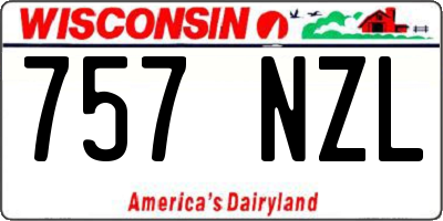 WI license plate 757NZL