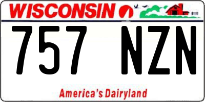 WI license plate 757NZN