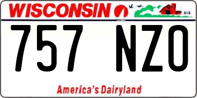WI license plate 757NZO